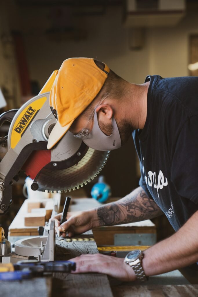 Production team member at work in the interior manufacturing facility